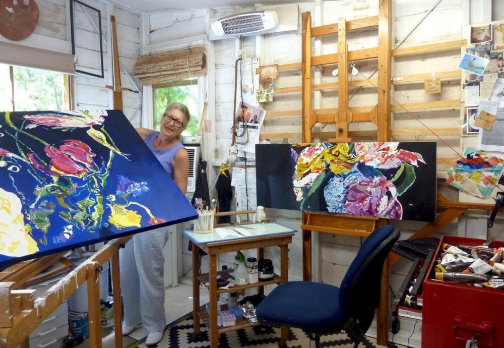 Artist Jennifer Gabbay in her studio