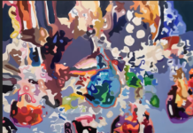 The fragmented abstract paintings of Jennifer Gabbay Murano glass inspired abstract artwork by Jennifer Gabbay