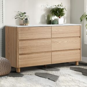 Coney Faux Marble 6 Drawer Chest
